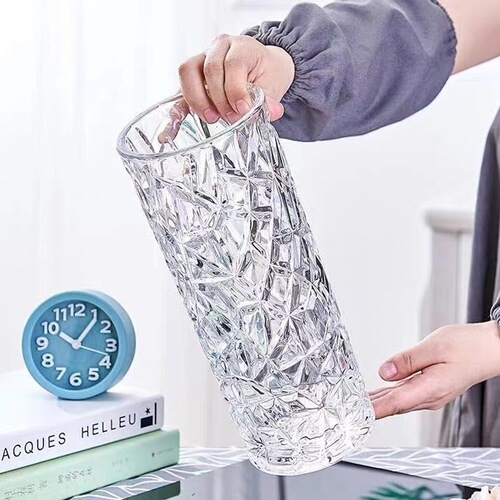 Nordic glass vase transparent creative large living room flower arrangement lily rich bamboo flowers home table decorations