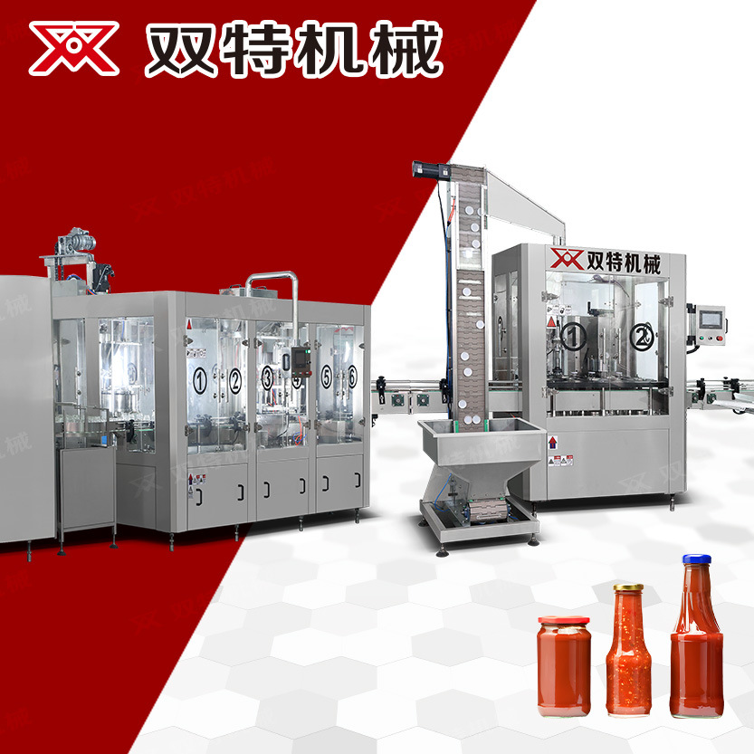 全自动颗粒酱灌装机 辣椒酱/香辣酱/豆豉灌装生产线 酱料加工设备