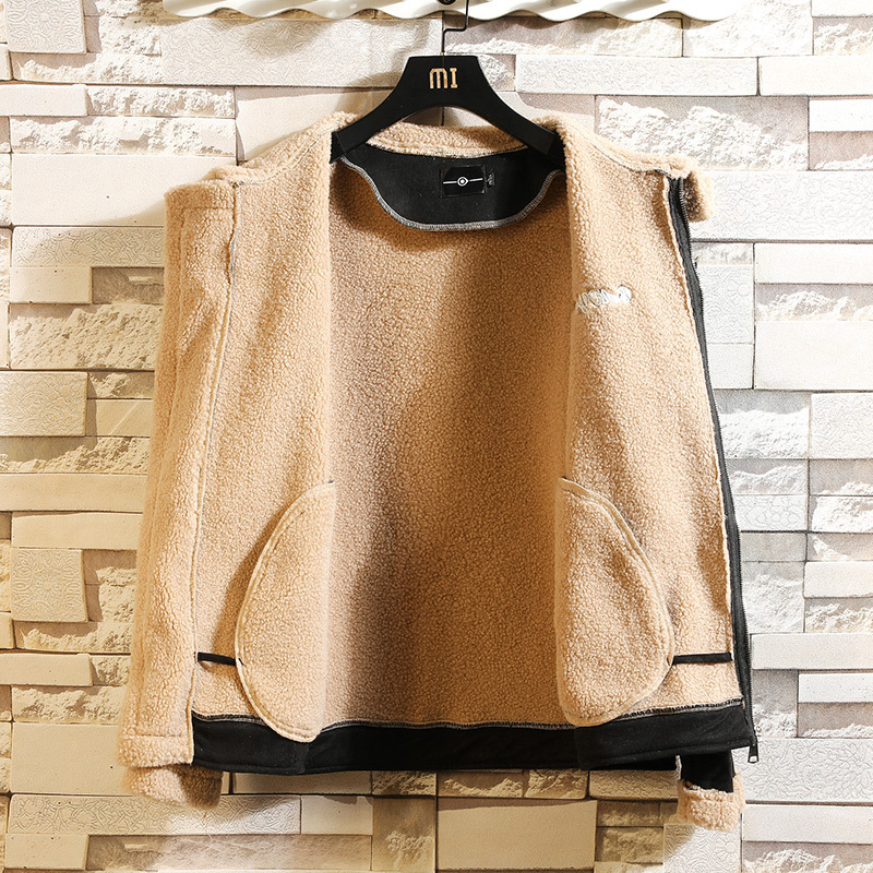 Winter New Plush Thick Collar Men's Loose Large Casual Cotton Jacket_voghion.com