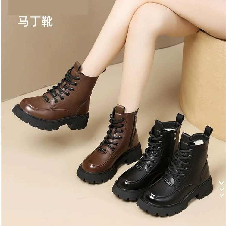 Снежные сапоги женские 2024 новые осенние и зимние бархатные толстые сапоги Мартин толстые сапоги короткие ботинки северо-восточные хлопчатобумажные сапоги