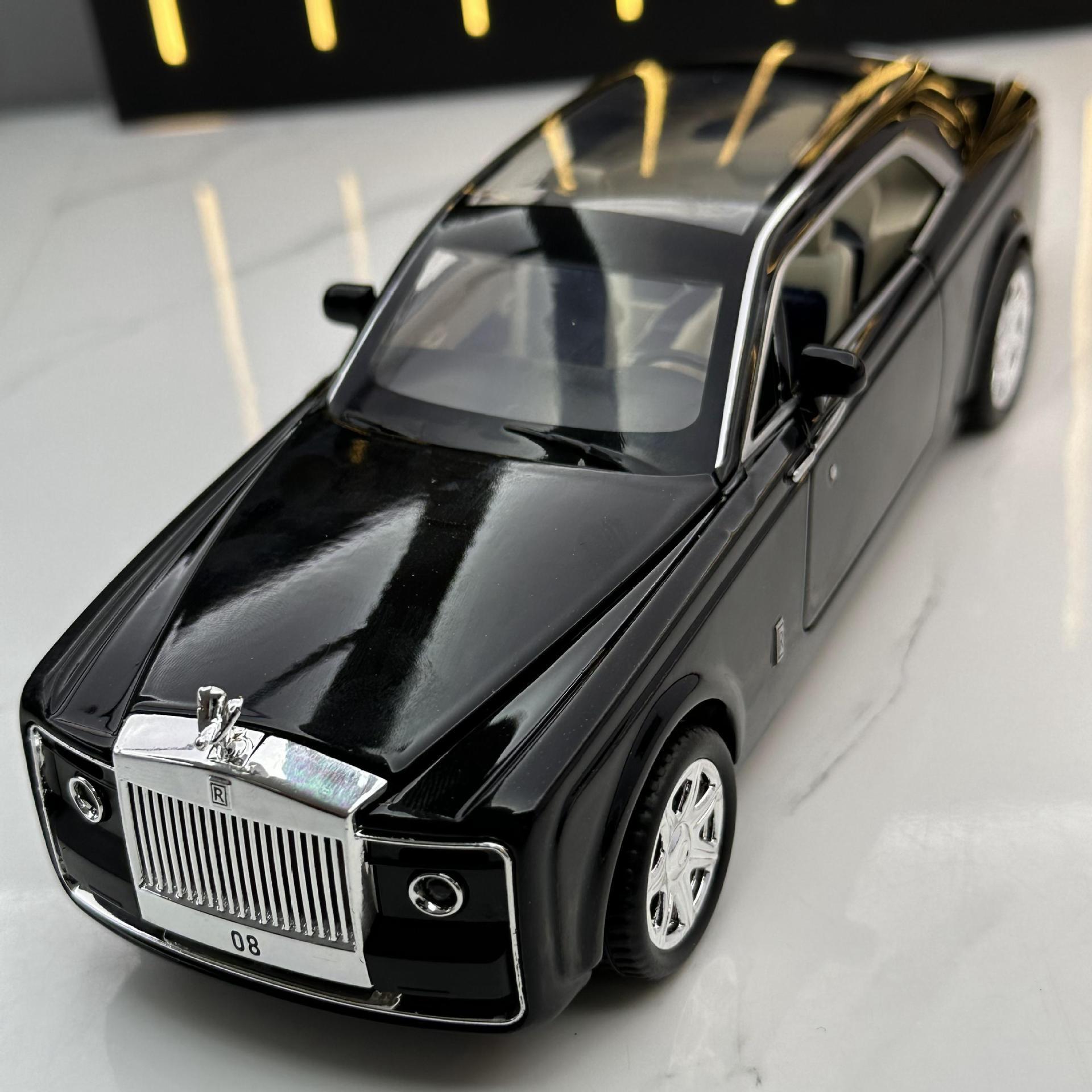 XLG aleación coche modelo 1:24 rollos Huiying coche deportivo 4 Puerta Abierta sonido y luz tire del coche de juguete modelo de música adornos