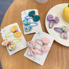 New Children Hair Clips Headband for Girls, Fabric Floral Butterfly Knot Hair Accessories for Cute Baby Girls, BB Hair Clips