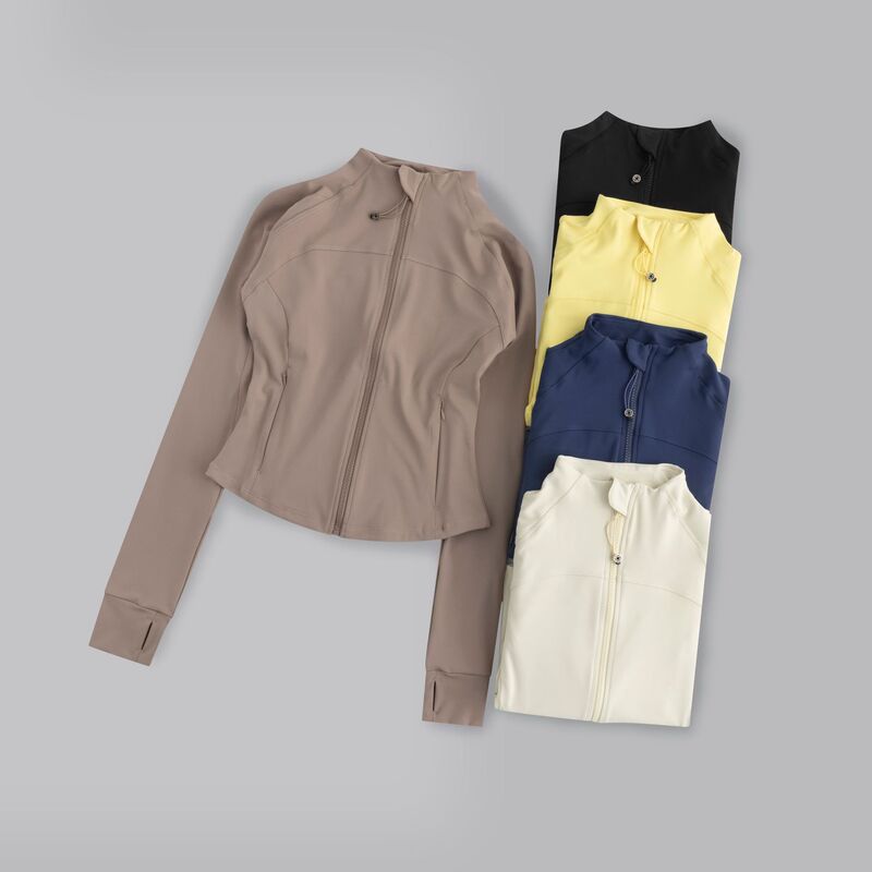 Quick-Drying Sports Jacket Women's Summer New White Slim Yoga Top Running and Cycling Tight Long-Sleeved Fitness Wear