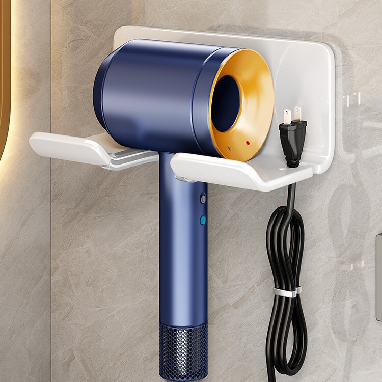 浴室化粧品ラックドライヤースタンドトイレガン灰壁掛けティッシュ収納棚ヘアドライヤー|undefined