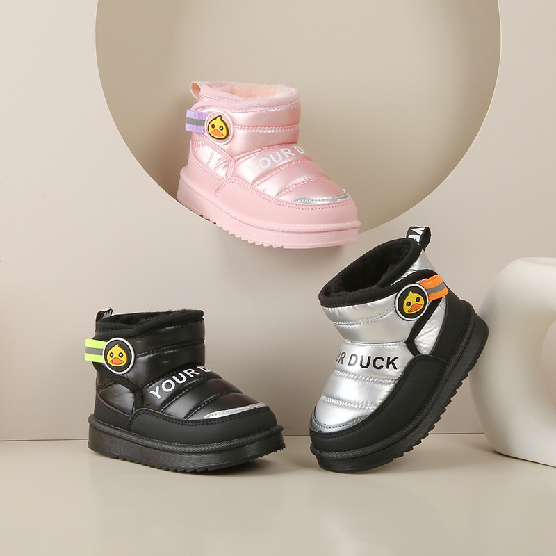 Children's Snow Boots, Boys' Cotton Boots, 2025 New Winter Velvet Thickeneded Girls' Cotton Shoes, Kidsren's Baby Warm Shoes