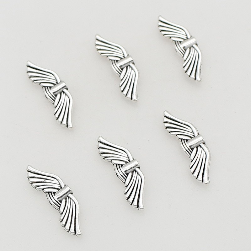 时尚天使翅膀隔珠配件 编绳项链耳饰手链散珠串珠 diy饰品配饰