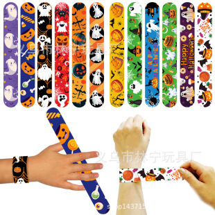 Cross-Border Snap Ring Halloween Snap Ring Bracelet Ghost Festival Party Snap Ring Bracelet Cartoon Wristband