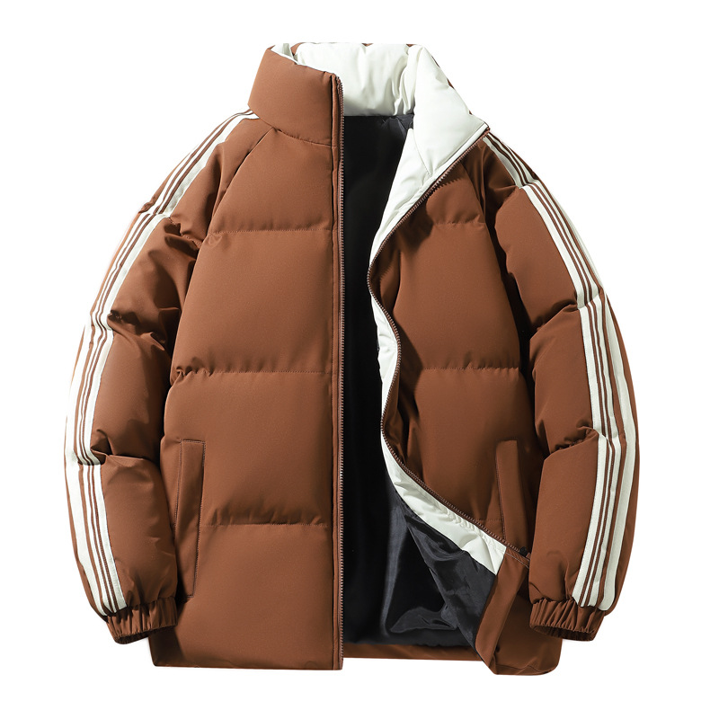 Giubbotto imbottito unisex a righe giacca calda invernale_voghion.com