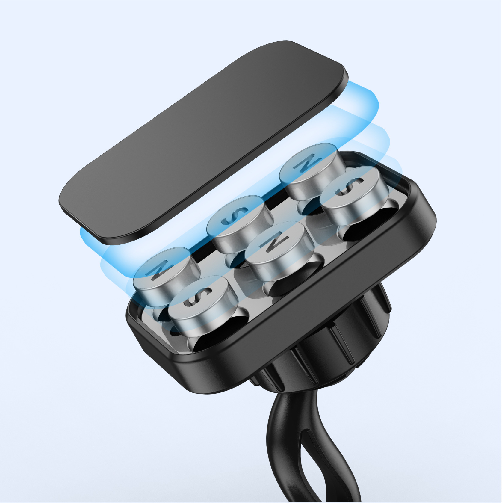 Soporte magnético de doble cabeza de 360 grados para automóvil 6 imán adhesivo magnético soporte de navegación para teléfono móvil transfronterizo nuevo