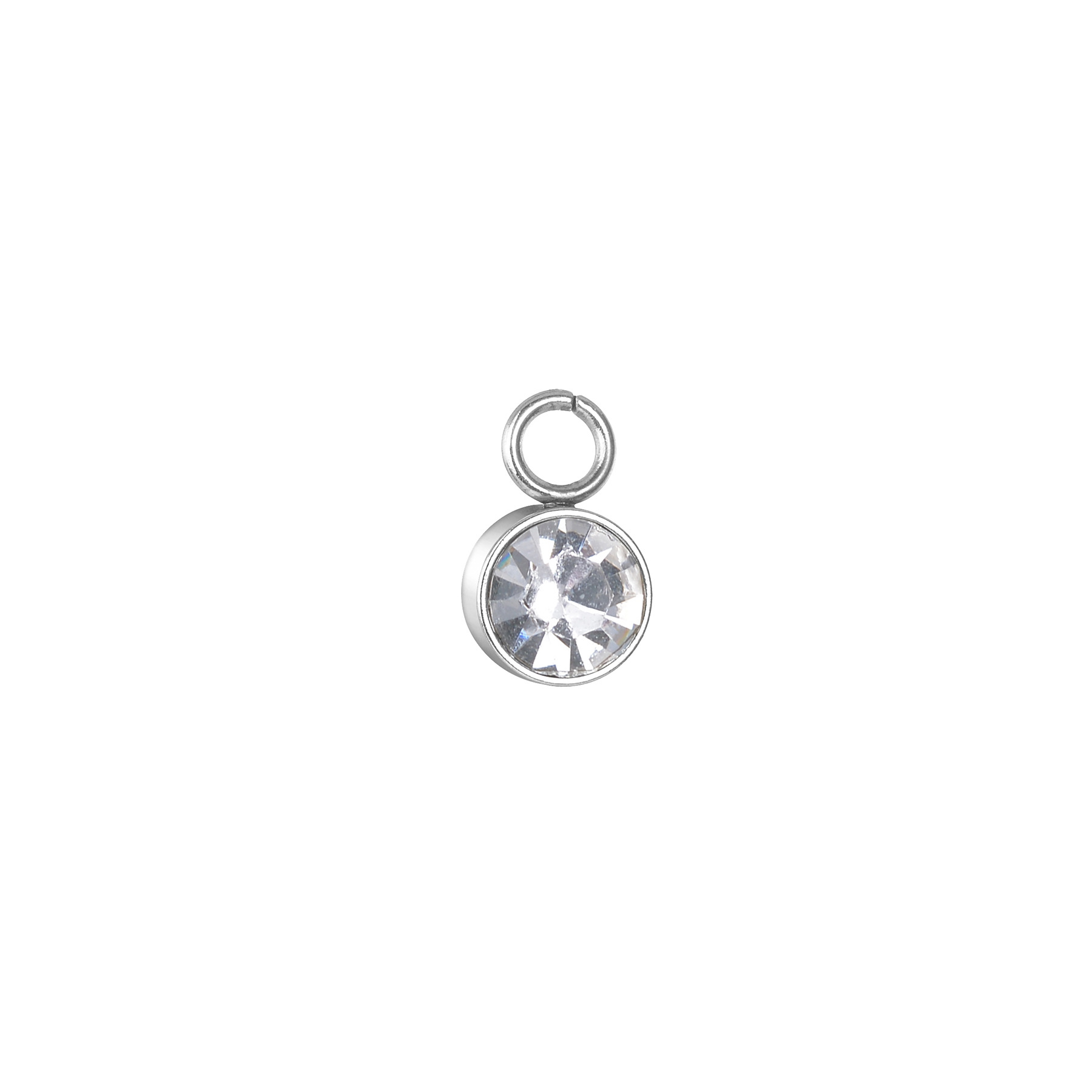 3g Weight Pendant Jewelry Making Type Diameter 6 mm Jewelry Making Size Birthstone Inlay Material 1 Piece Quantity 201 Stainless Steel Material Round Pattern Simple Style, IG Style Style Plating, Inlay Craft 1 Piece Diameter 6 Mm 304 Stainless Steel Birthstone Round Pendant 11