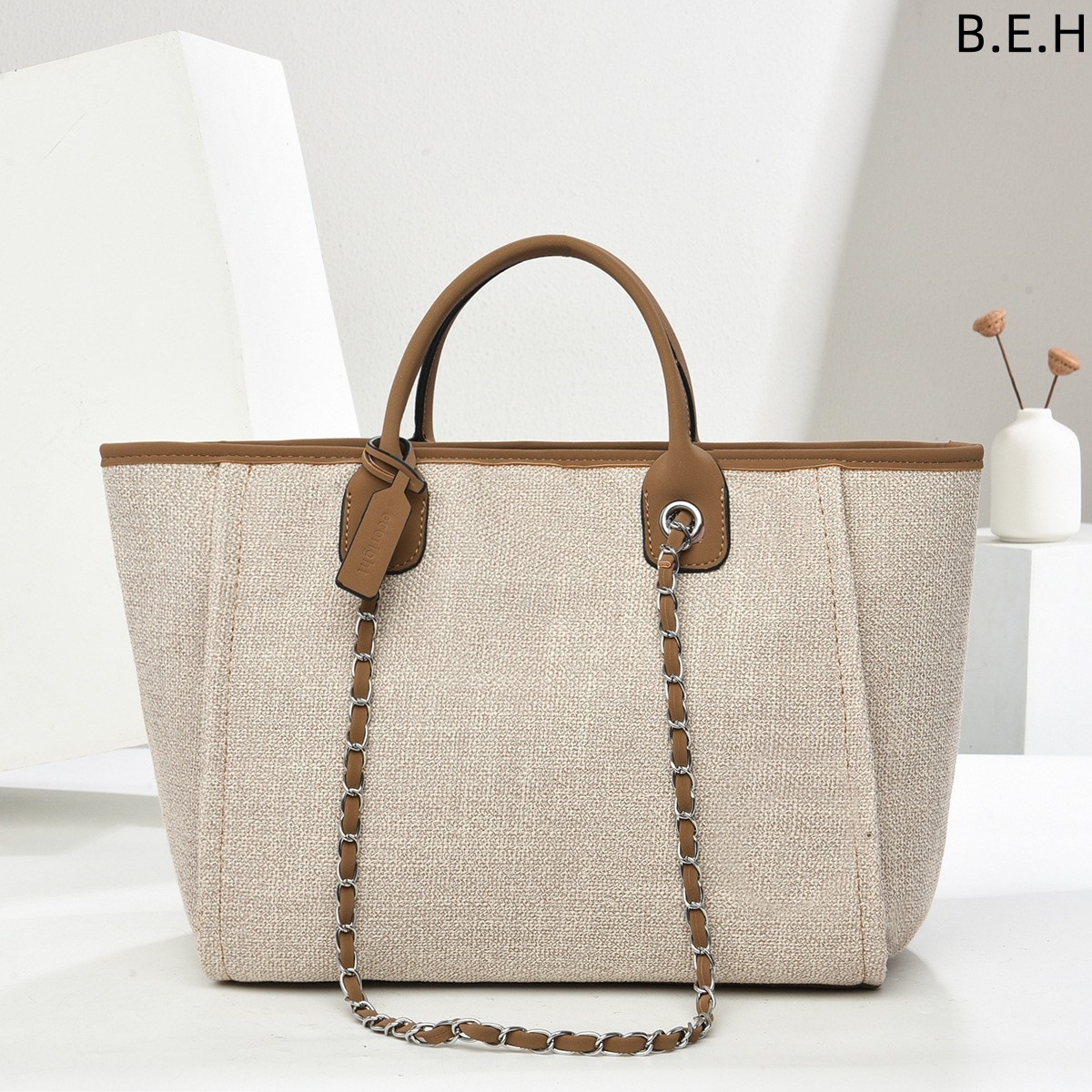 Bolso de Mano Tipo Balde para Mujer BEH de PU con Cadena para Uso Diario image 1