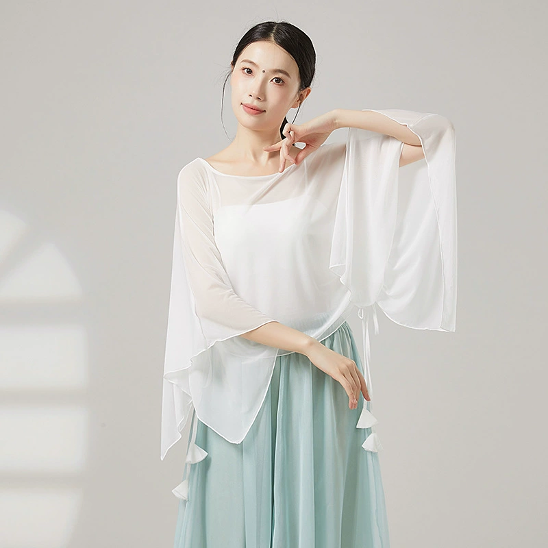 Классическая танцевальная рифма элегантной свободной шнурки сетчатой блузки блузки формы современной танцевальной одежды