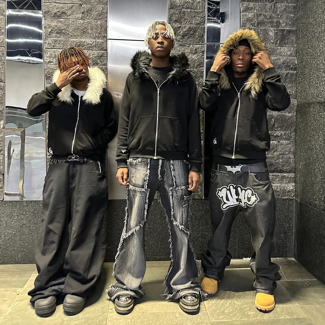 Y2K High Street American Style Fur Collar Printed Hooded Zipper Cardigan Sweatshirt For Men Autumn Winter Design Jacket_voghion.com