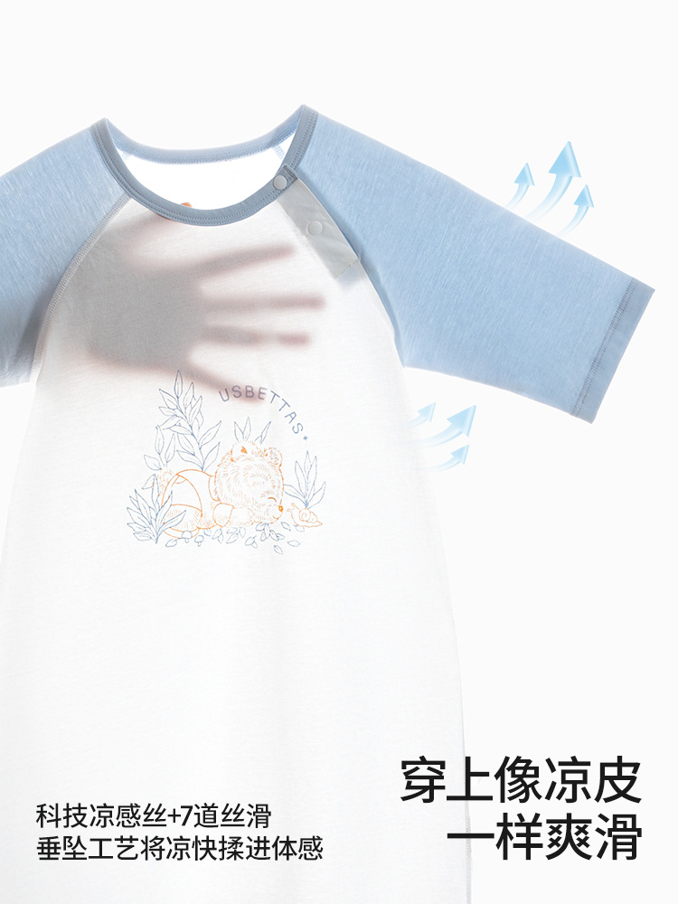 ベティス ベビー寝袋 春秋 2025年新作 純綿寝巻き 子供用パジャマ 七分袖 男女兼用 ベビー寝巻き
