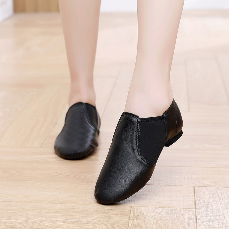 Genuine leather jazz dance shoes girl practice ballet national body soft sole Chinese dance teacher adult dance shoes with root