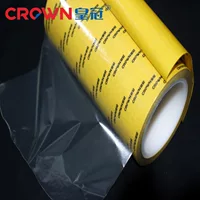 Прозрачный ПЭТ двухсторонний клей CROWN Корона 7972G желтая бумага с высокой клейкой без следов пленка 7983g двухсторонний клей