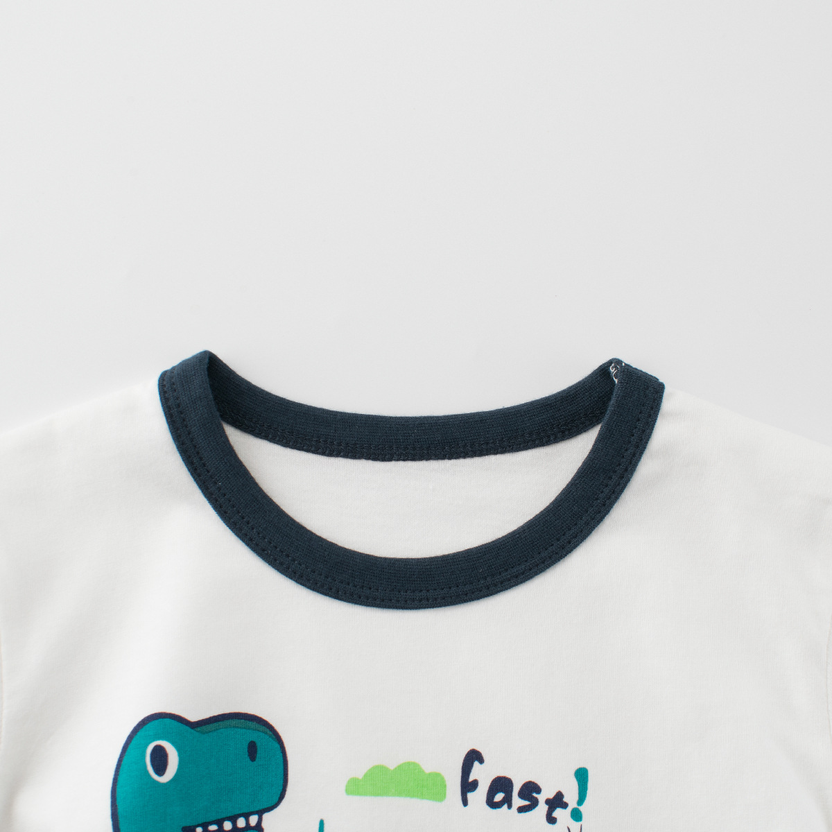 27kids ropa para niños camiseta de manga corta niños verano suéter de cuello redondo dinosaurio dibujos animados niños ropa de bebé al por mayor