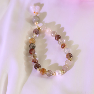 Natural Freshwater Pearl Colored Hair Crystal Agate Bracelet Bracelet Fashionable New Chinese Style High-End Jewelry