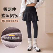 假两件芭比裙裤高腰提臀瑜伽裤无痕防走光打底裤健身鲨鱼裤 群202