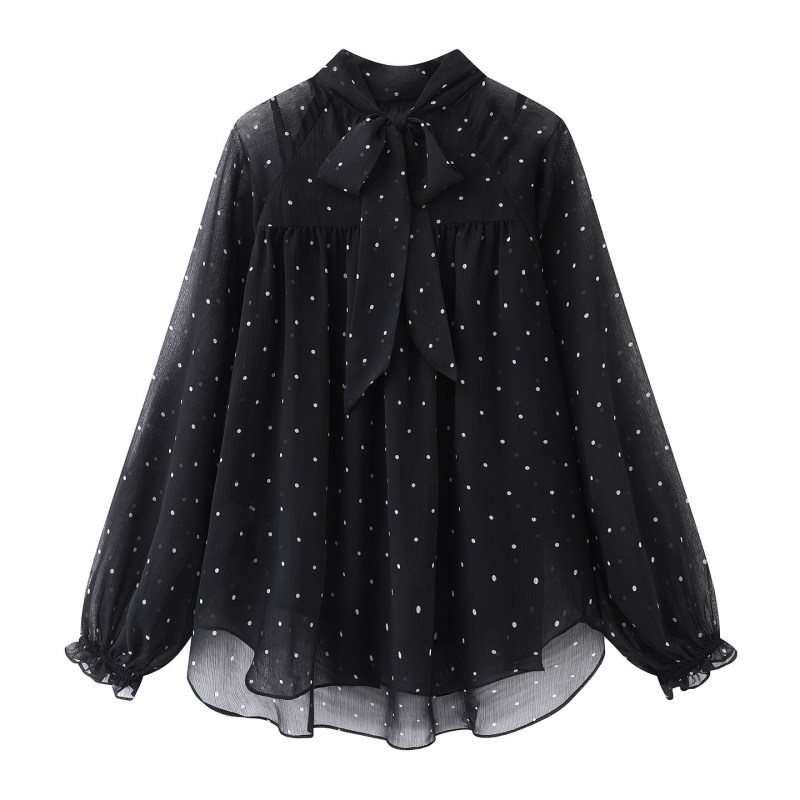 2026 New Summer Women's Fashion Versatile Polka Dot Chiffon Two-Piece Shirt Set A1Cdg1441 2026 New Summer Women's Fashion Versatile Polka Dot Chiffon Two-Piece Shirt Set A1Cdg1441