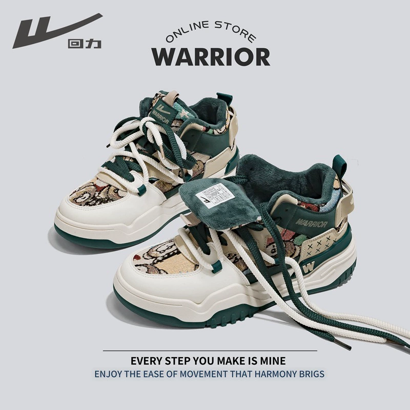 Warrior, мужские высокие флисовые зимние кроссовки для отдыха, утепленные обувь на платформе, с маленькими медвежатами