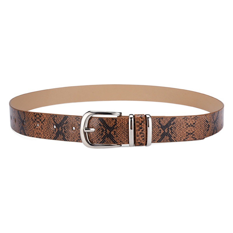 Cinturón con Estampado de Serpiente para Mujer de Cuero PU con Hebilla image 1