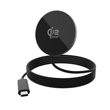 超薄款25W铝合金材质qi2.2无线快充 便携磁吸带线手机无线充电器