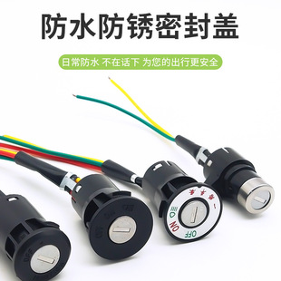 電動車鎖頭電動三輪車電門鎖兩線三線電源鎖開關大中小頭鎖開關