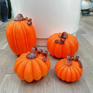 Modern light luxury glass pumpkin decoration living room wine cabinet hallway study model room antique shelf high-end decoration