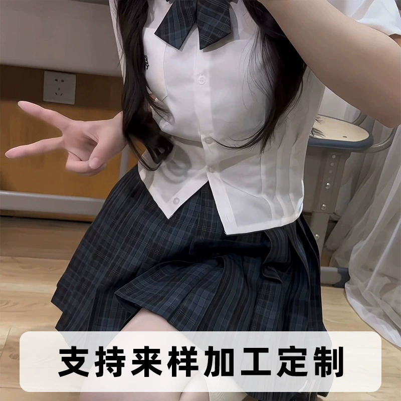 Плиссированная юбка в японском стиле в стиле преппи, юбка в студенческой форме, короткая юбка с высокой талией, униформа JK, утягивающая клетчатая юбка, юбка трапециевидной формы