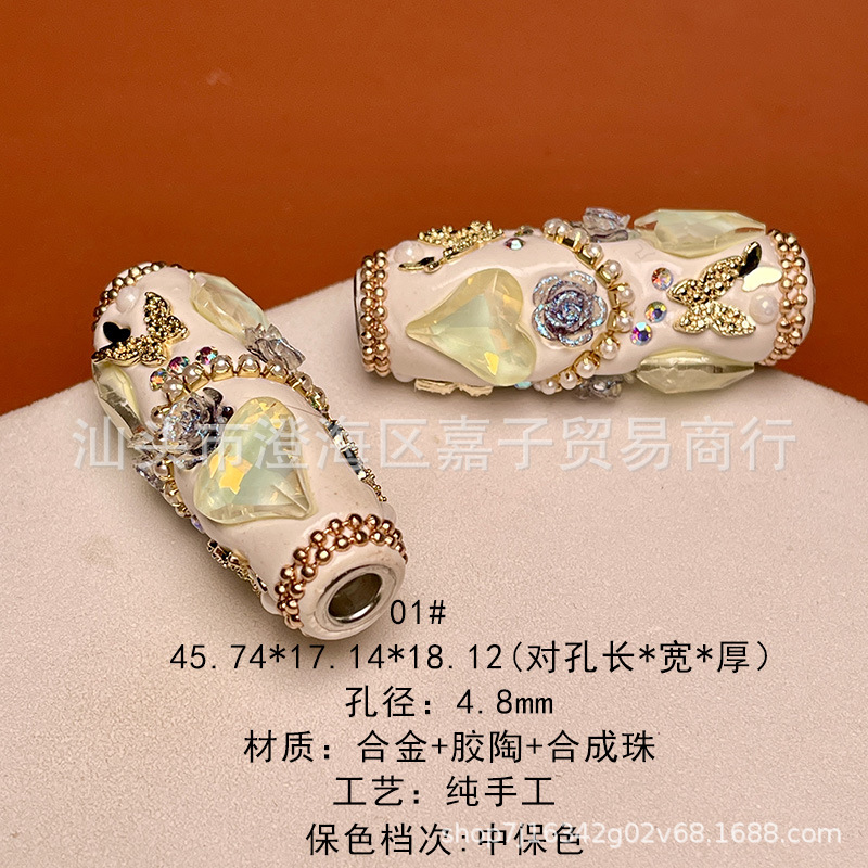 Nepal inlaid series handmade barrel beads diy accessories handmade loose beads spacer beads Buddha necklace accessories