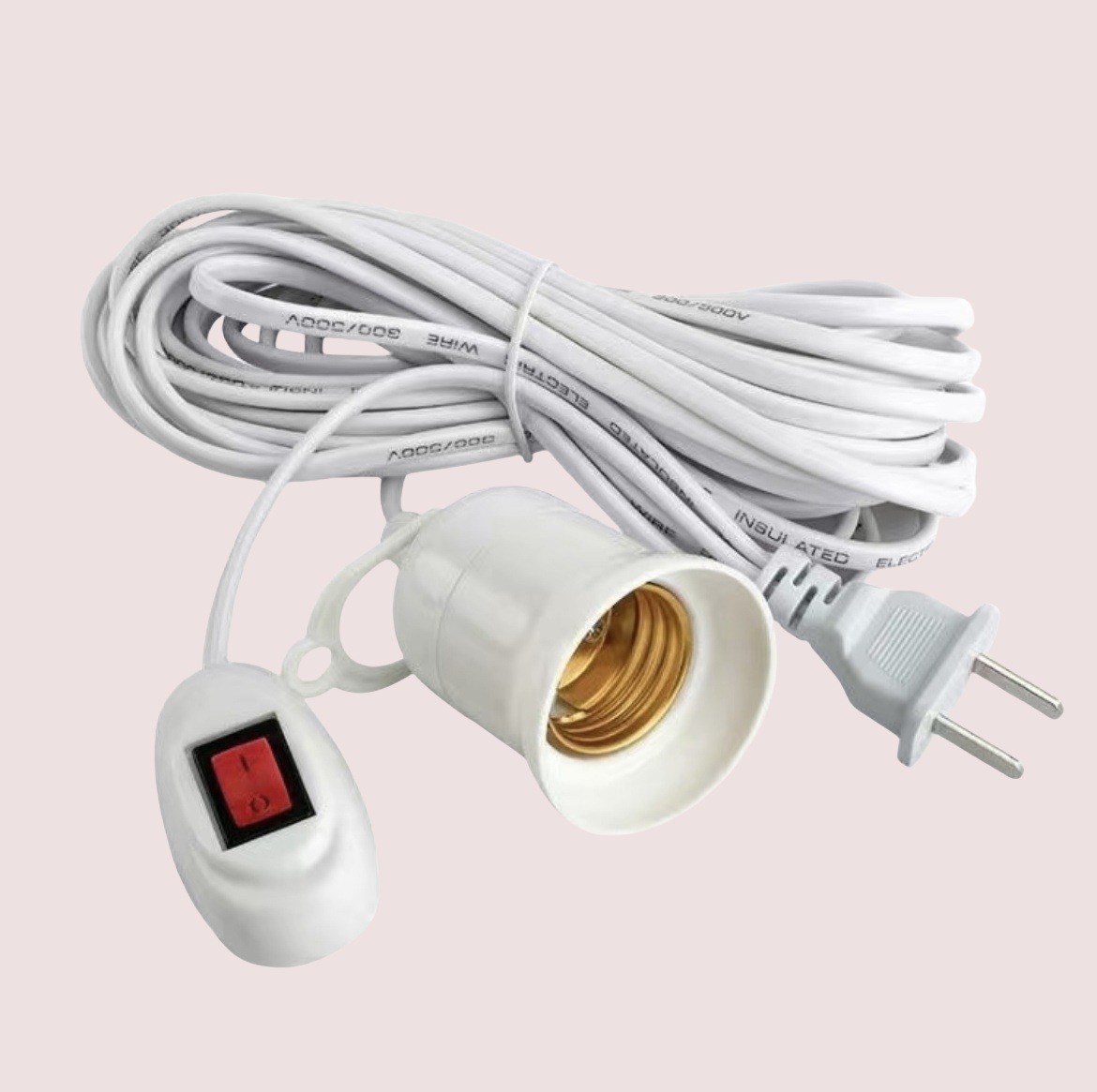 Hoje E27 tornillo LED bombilla eléctrica cables de lámpara colgantes con interruptor cables de enchufe 3m - 8m