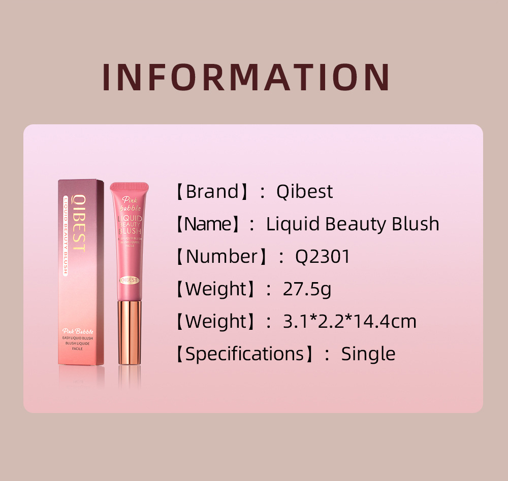 QiBest Hydrating Liquid Blush Multi-functional Makeup Pen, naturally long-lasting makeup, brightens matte and glossy face blush liquid undefined