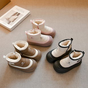 2024 New Children Snow Boots Warm fleece-lined Boys' Shoes Winter New Children's Boots Cotton Boots