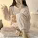 Winter Thickened Pajamas Women's Plush Cute Sweet fleece-lined Warm Puppet Bear Home Clothes Women's Internet Celebrant suit