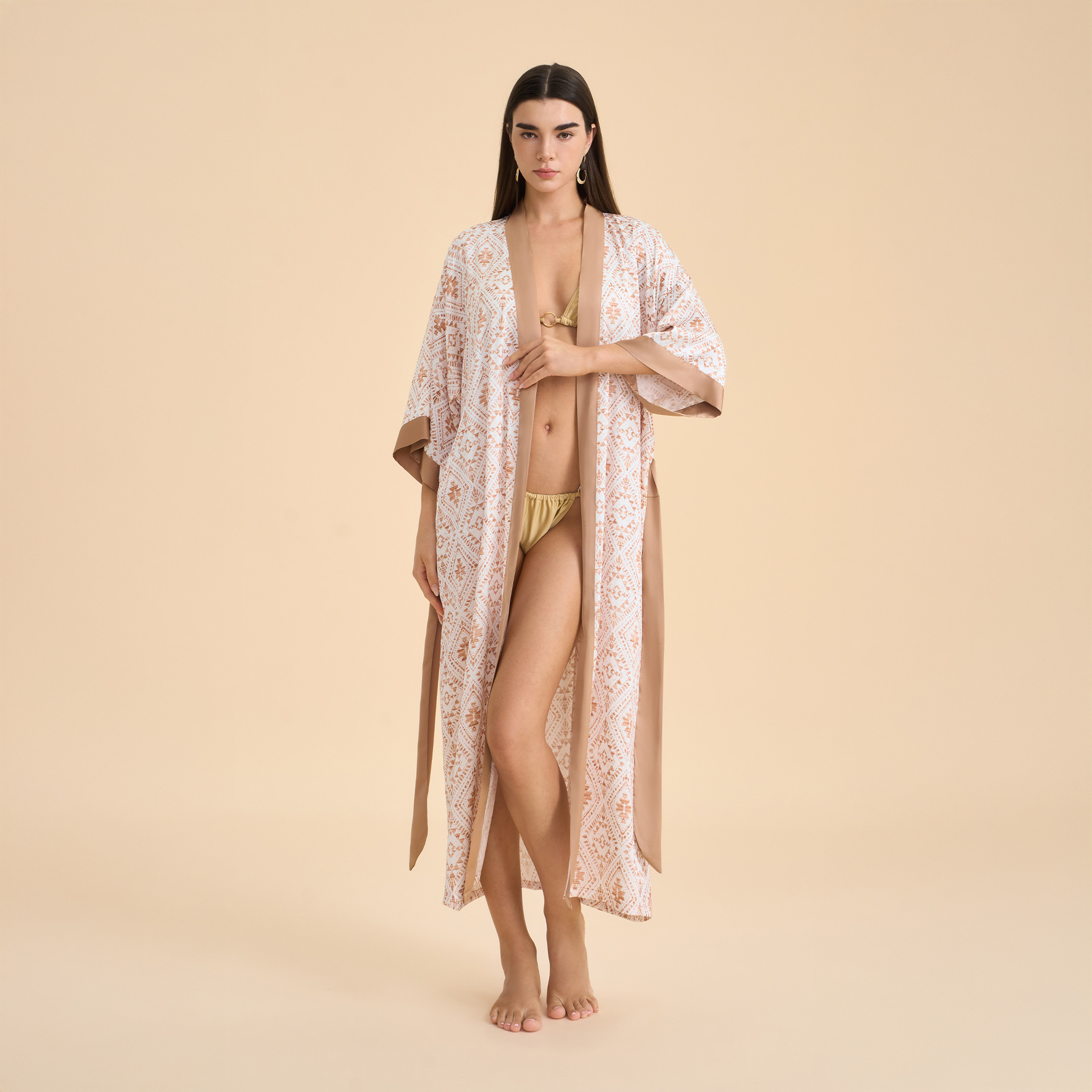 New Cross-border Bathrobe Pajamas For Women, High-end Spring Autumn Satin Chiffon European And American Style Home Wear,_ecoleips.com