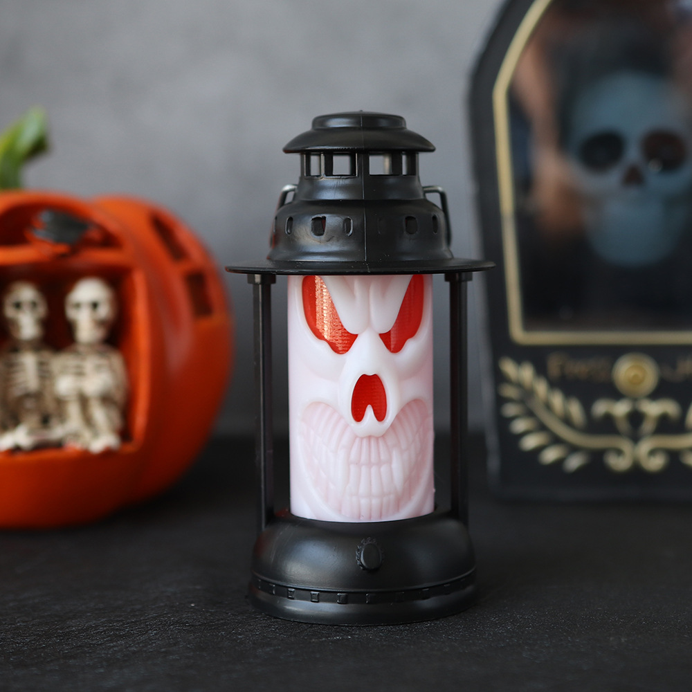 Lámpara de calabaza portátil de Halloween fantasma Festival decoración del partido suministros LED lámpara de queroseno vintage horror accesorios lámpara de cráneo