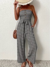 T 32773 Tie Front Wide Leg Jumpsuit ϵ����������� ����
