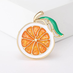 Droplet Oil Lemon Enamel Alloy Fruit Brooch Cartoon Brooch Scarf Clip Wholesale