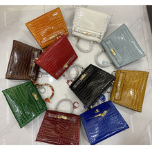 女包直播爆款2024新款鳄鱼纹二代凯莉包单肩斜挎包经典手提包