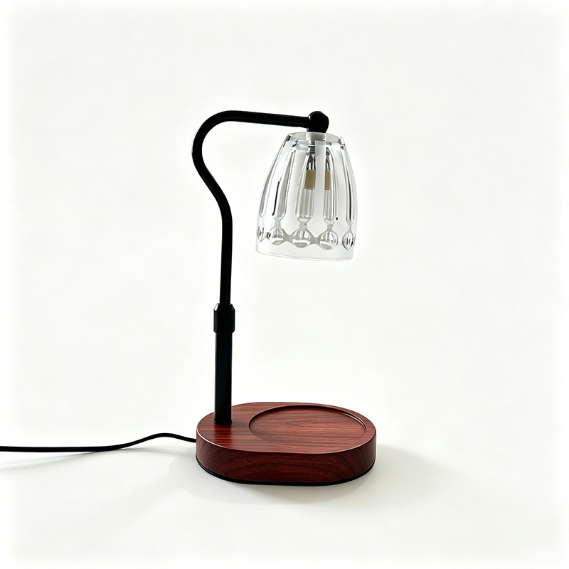 cubierta de vidrio en forma de campana en relieve de gota de agua tridimensional base de tronco lámpara de escritorio de aluminio de aluminio vertical universal cubierta de lámpara transparente