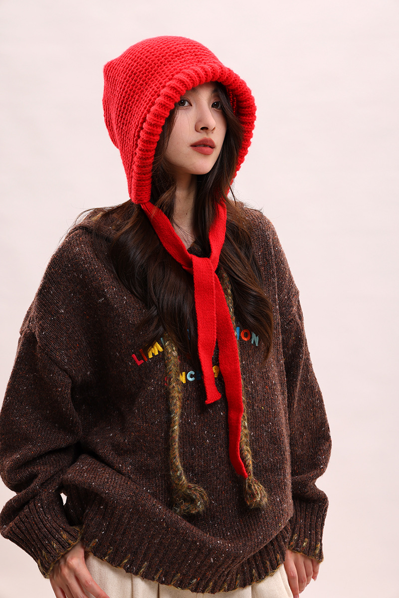 Version coréenne du nouveau bonnet tricoté en peluche pour enfants, protection des oreilles, chaud et polyvalent, couleur mixte, automne et hiver_voghion.com