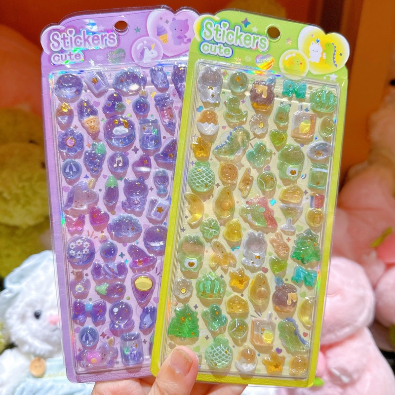 3D 日本のレリーフクリスタル立体ステッカー猫恐竜ウサギペンギンかわいい動物漫画装飾ステッカー|undefined