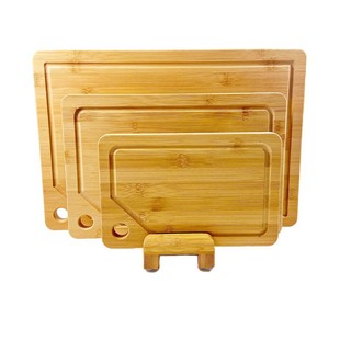 Bamboo chopping board suit Kitchen restaurant cutting board with chopping board bracket double-sided sink bamboo cutting board three-piece set