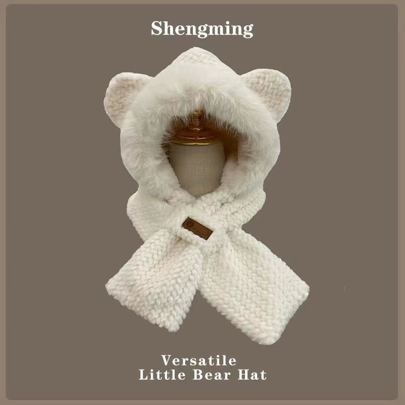 Velvet winter hat, keep warm universal fashionable scarf