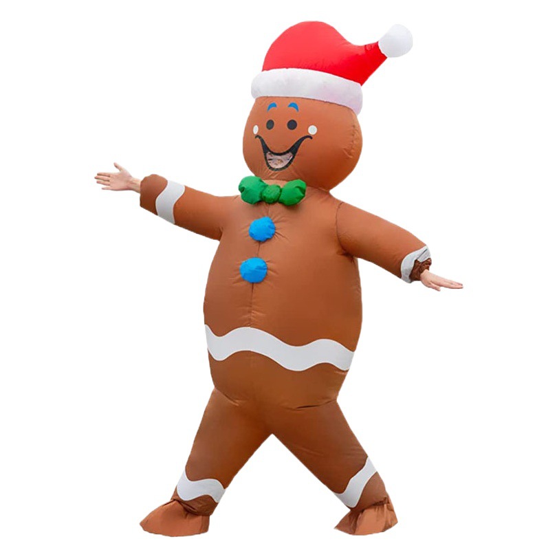 Cosplay transfronterizo Halloween Navidad hombre de pan de jengibre montar ciervo fiesta inflable accesorios divertidos actuación a pie