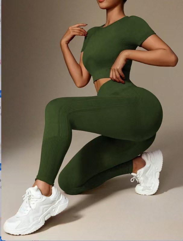 Casual Sport Style Solid Color Chemical Fiber Blending Round Neck Tracksuit Vest leggings Capri-Leggings display picture 10