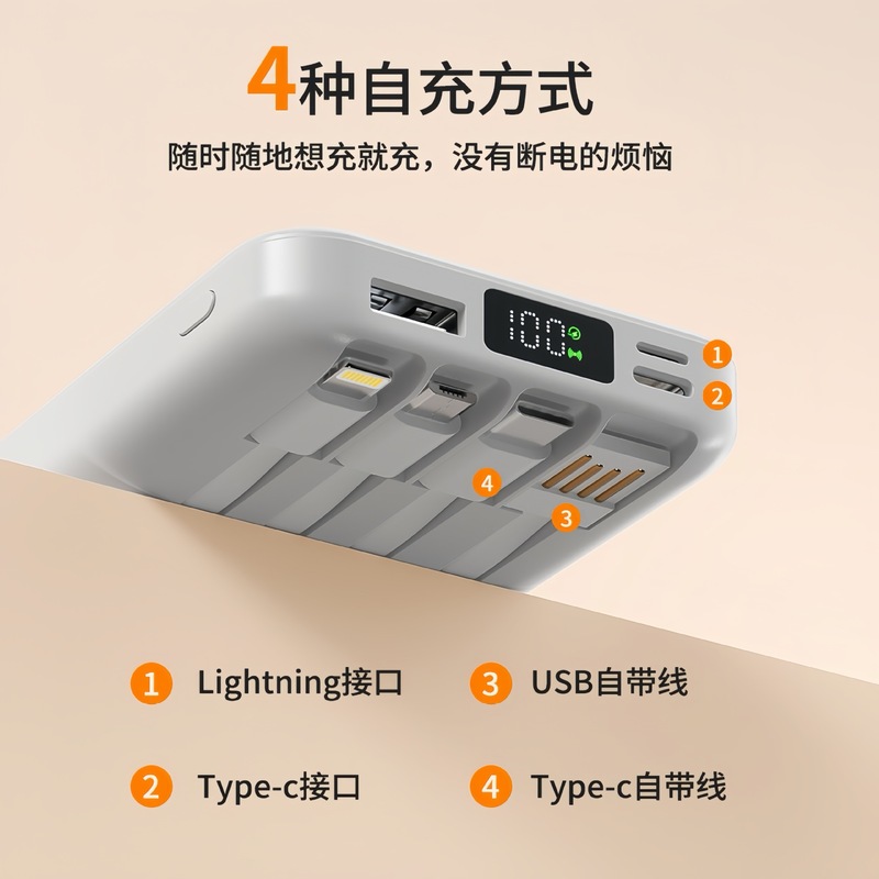 クロスボーダーデジタルディスプレイ高速充電磁気ワイヤレス充電器には、4線式1/2万mAhパワーバンク大容量モバイル電源が付属しています|undefined