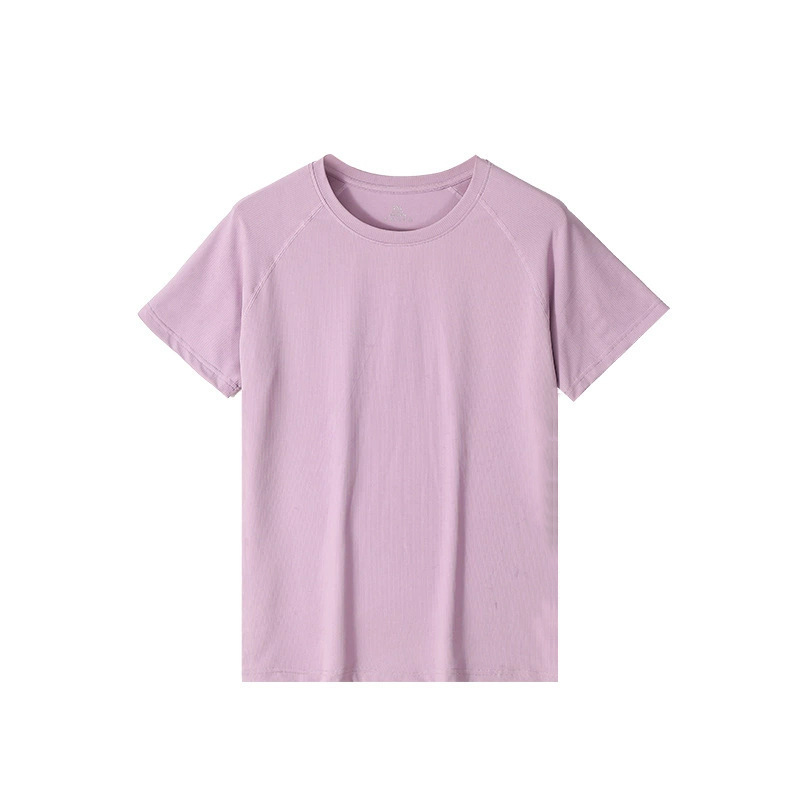 夏の通気性弾力アイスtシャツ男女純色運動速乾上着半袖tカジュアルゆるい丸首tシャツ|undefined