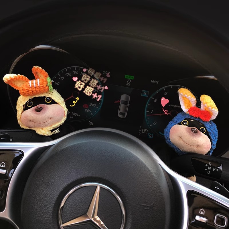 2025 nuevo estilo abeja cachorro coche tapón decoración coche luz de giro limpiaparabrisas muñeco de peluche adornos de muñeca